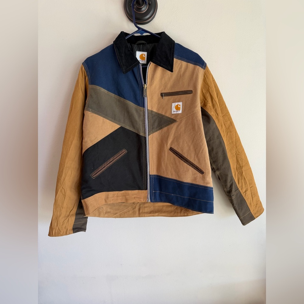 Carhartt Men's Colorblock Canvas Bomber Jacket - Tan/Blue/Black/Olive - Picture 4 of 8